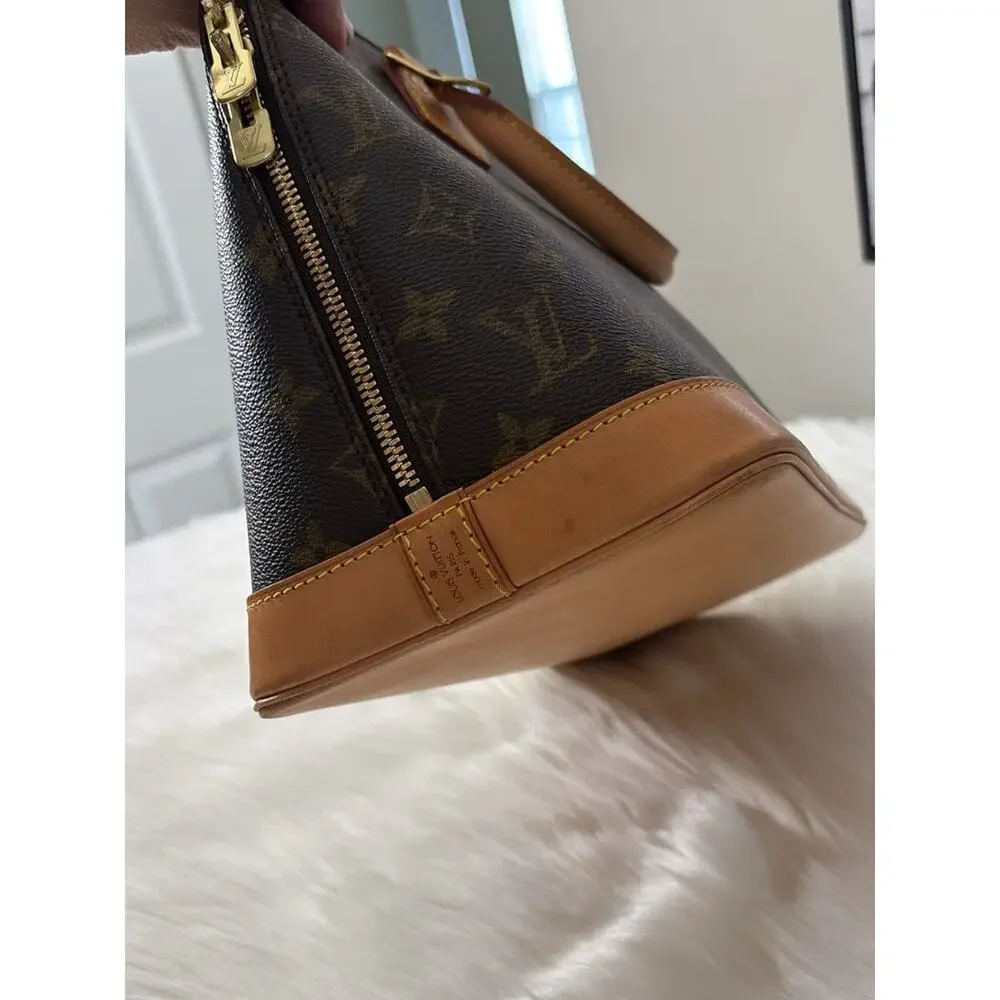 Louis Vuitton Monogram Alma Satchel in Brown and Tan